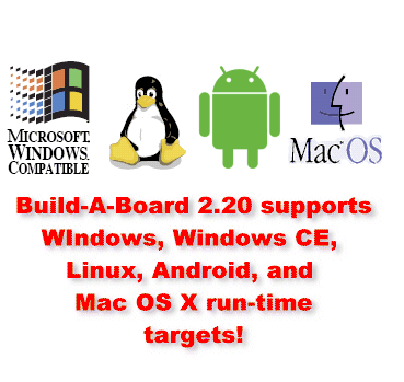 Build-A-Board 2.20 supports Windows, Windows CE, Linux, and Mac OS X targets