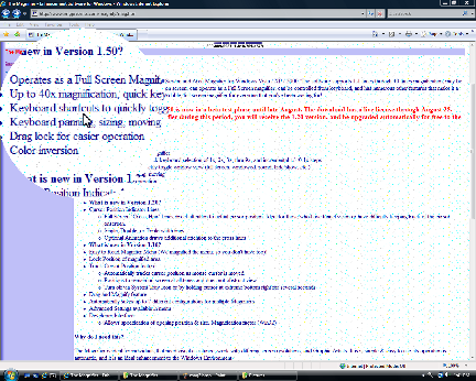 Windows Vista Screen Magnified